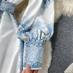 Floral A-Line Dress with Belted Waist