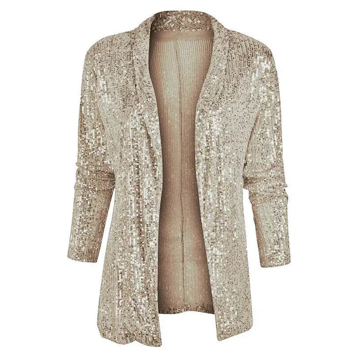 Sequin-Adorned Blazer Vest