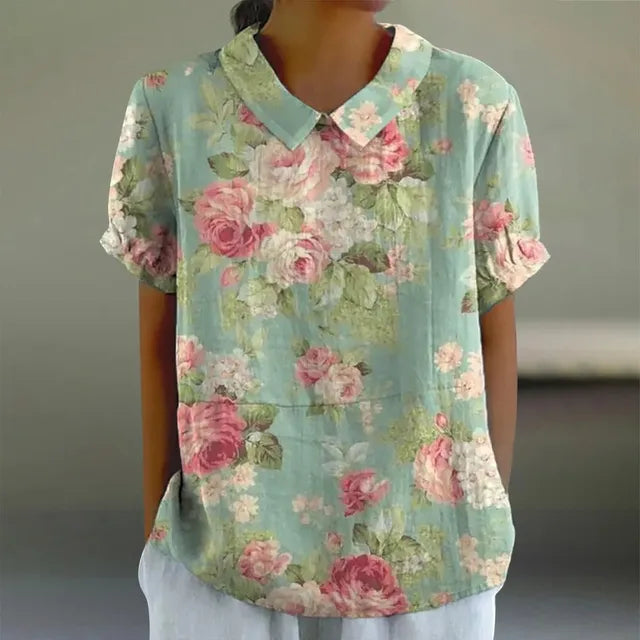 Floral Print Cotton Blouse