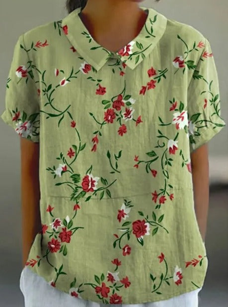 Floral Print Cotton Blouse