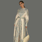 Floral A-Line Dress with Belted Waist