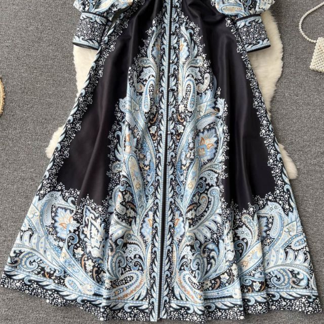 Floral A-Line Dress with Belted Waist