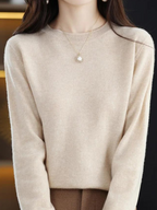 Warm and Comfortable Long-Sleeve Wool Pullover