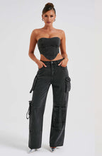 Chic Women's Denim Cargo Pants