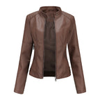 Collar-Free Biker Jacket