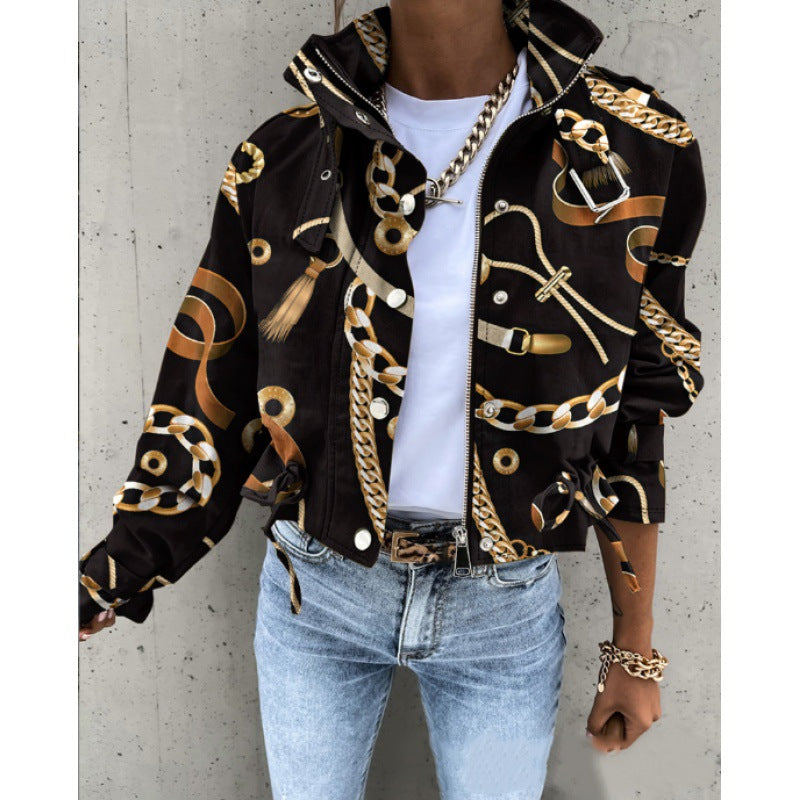 Stylish Women's Stand-Up Collar Jacket