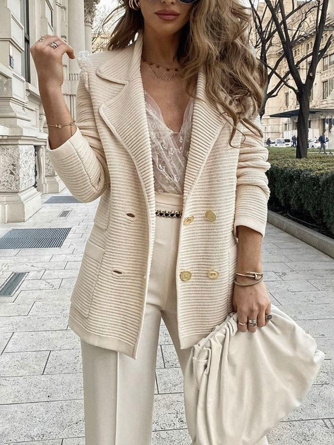 Greta - Women's Tailored Beige Blazer