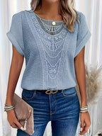 Stylish Lace Tee with Fashionable Details