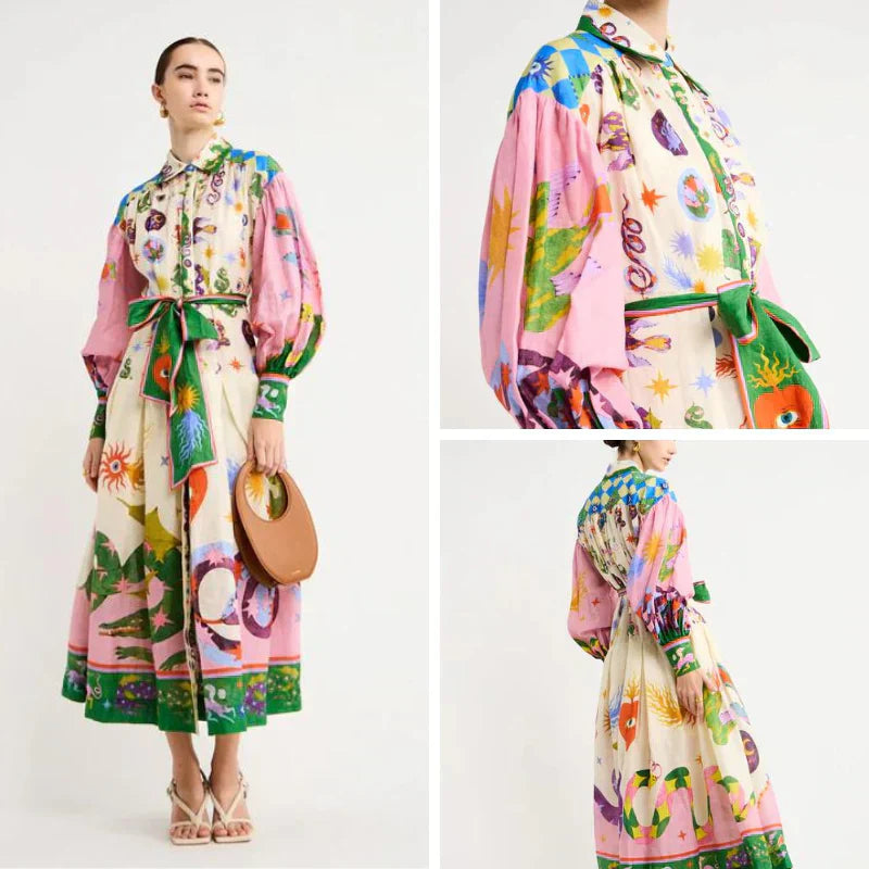 Retro-Style Long Floral Dress