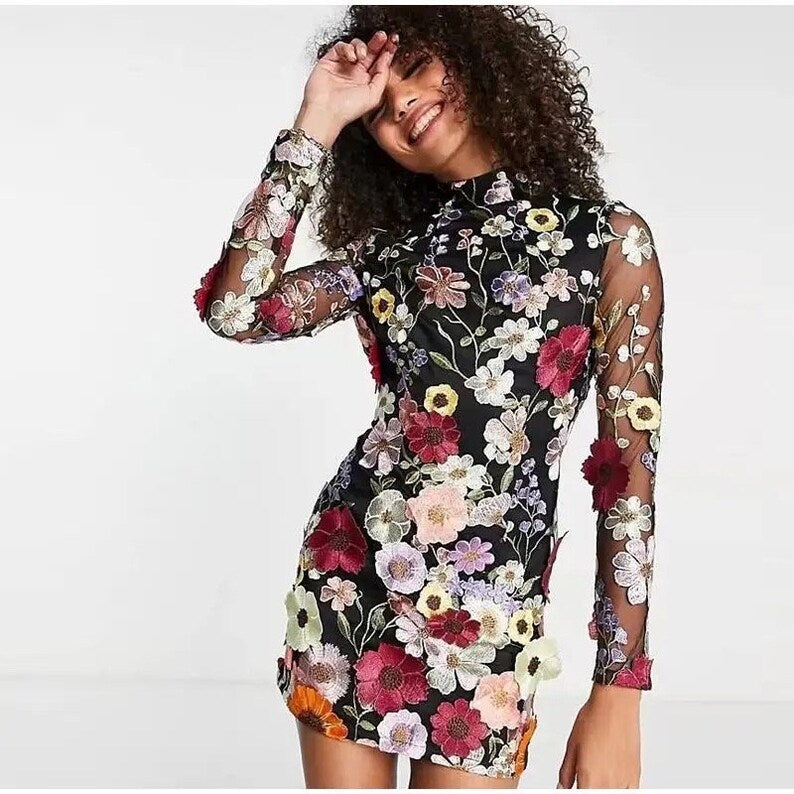 Unique Handcrafted Floral Dress