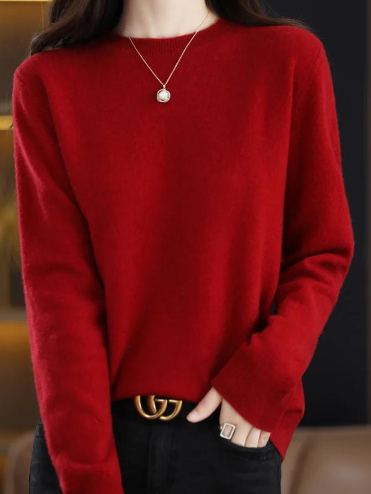 Warm and Comfortable Long-Sleeve Wool Pullover