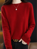 Warm and Comfortable Long-Sleeve Wool Pullover