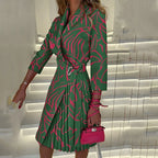 Stylish Notched Collar Blazer Dress