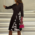 Stylish Notched Collar Blazer Dress